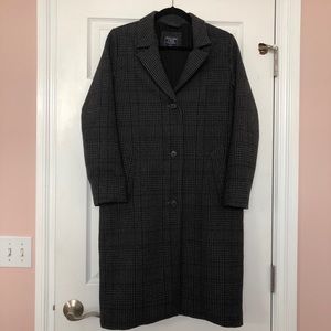 Plaid Abercrombie longline coat with lapels